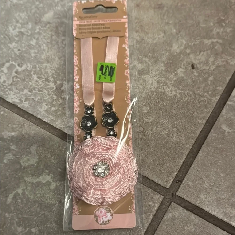 Pink Floral journal swag with Ribbon Accents